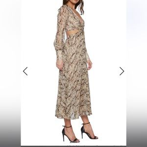 Bardot Snake Print Cutout Maxi Dress